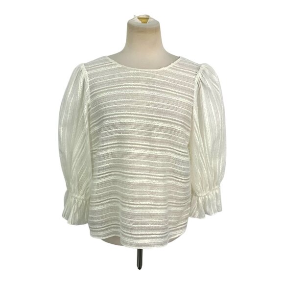 Amanda Uprichard Lace Merris Top Ivory Size Large $192 MSRP - Picture 2 of 7